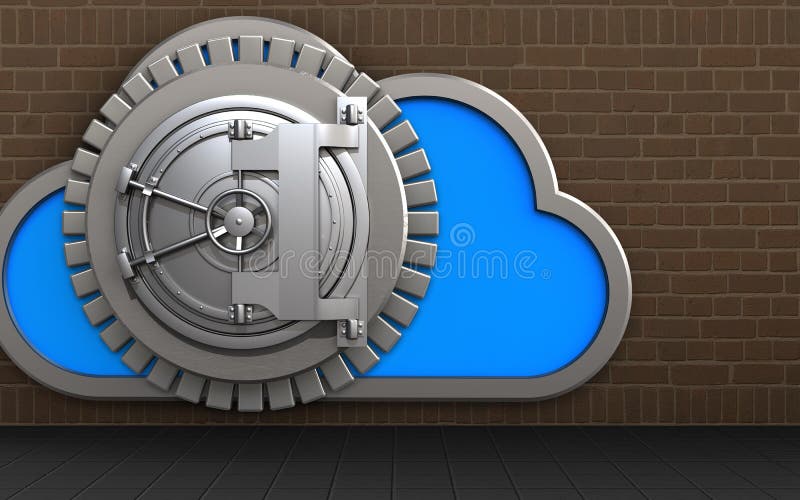 3d de deurwolk van de staalbank royalty-vrije illustratie