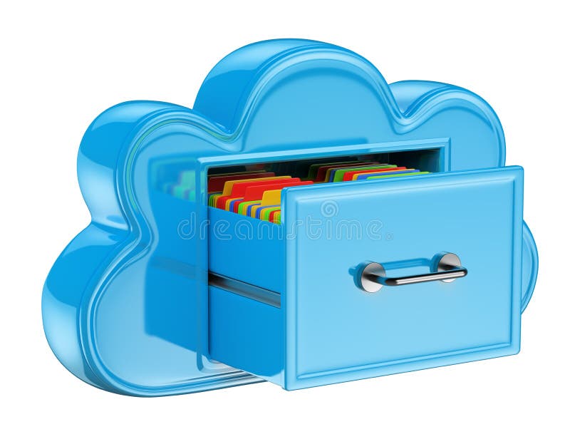 3D de dienstenconcept van de Wolkenopslag stock illustratie 3D de dienstenconcept van de Wolkenopslag stock illustratie
