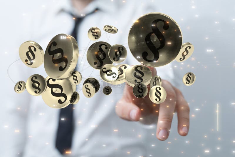 3d de redare a semnului secțiunii paragraf plutitoare izolat pe fond negru royalty free stock photo