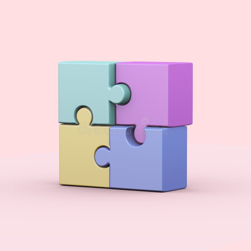 3d de redare a soluțiilor de puzzle-uri royalty free illustration