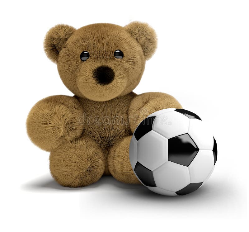 3d de voetbal van het teddybeervoetbal geeft terug vector illustratie 3d de voetbal van het teddybeervoetbal geeft terug vector illustratie