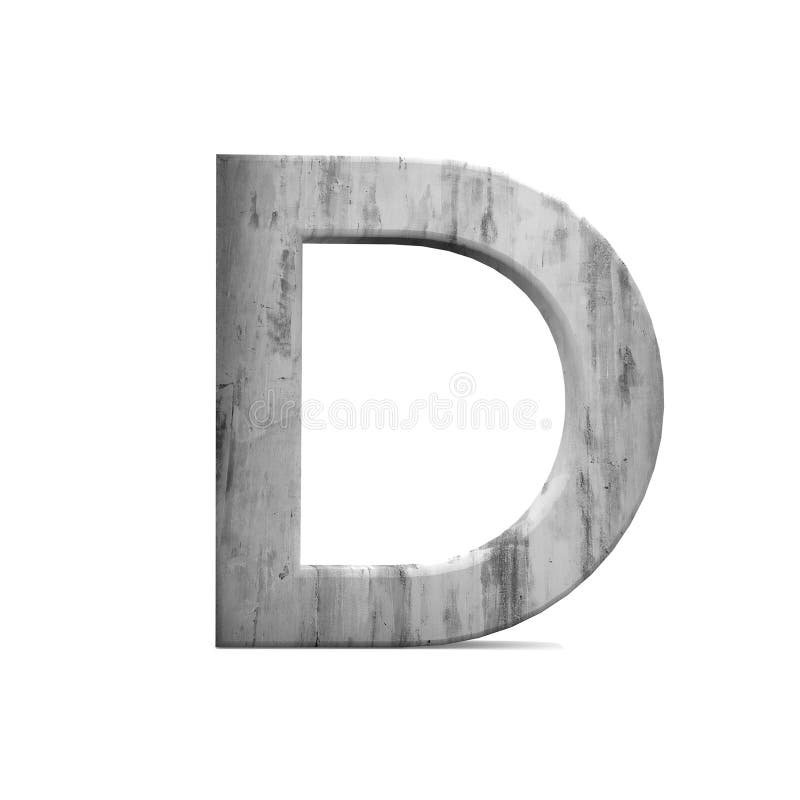 3D Decorative Concrete Alphabet, Capital Letter D. Stock Illustration ...