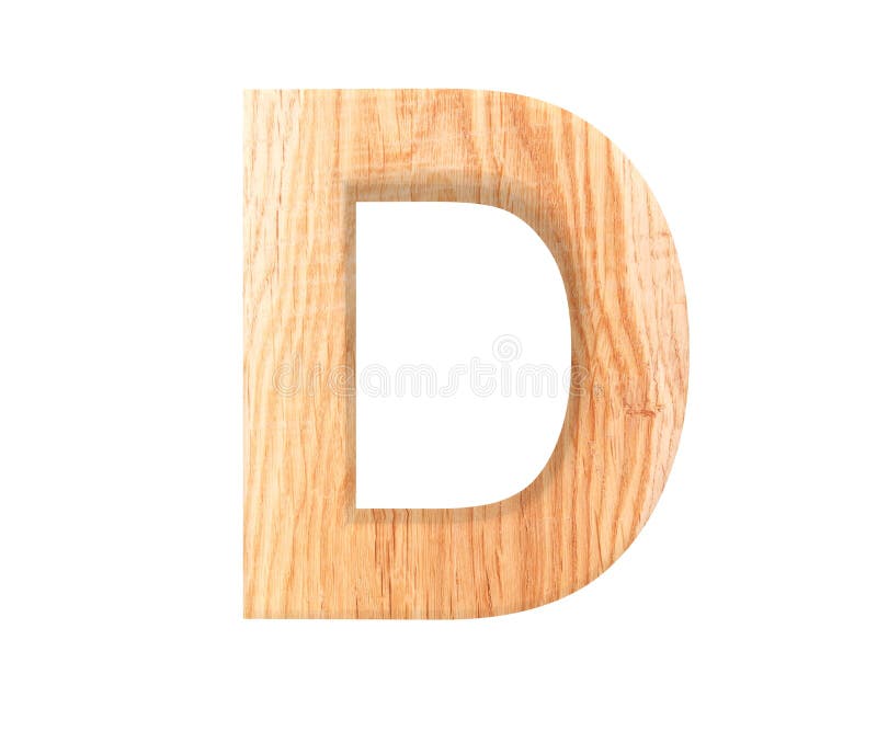 3D Decorative Wood Alphabet, Capital Letter D. Stock Photo - Image of ...