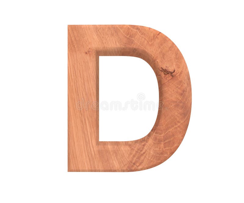 3D Decorative Wood Alphabet, Capital Letter D. Stock Image - Image of ...