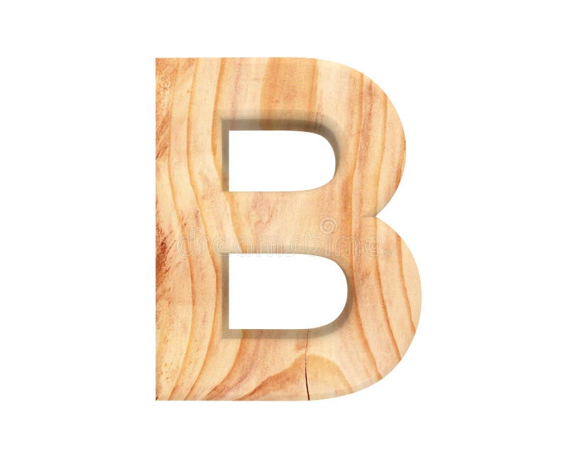 3D Decorative Wood Alphabet, Capital Letter B. Stock Image - Image of ...