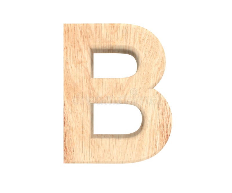 3D Decorative Wood Alphabet, Capital Letter B. Stock Photo - Image of ...