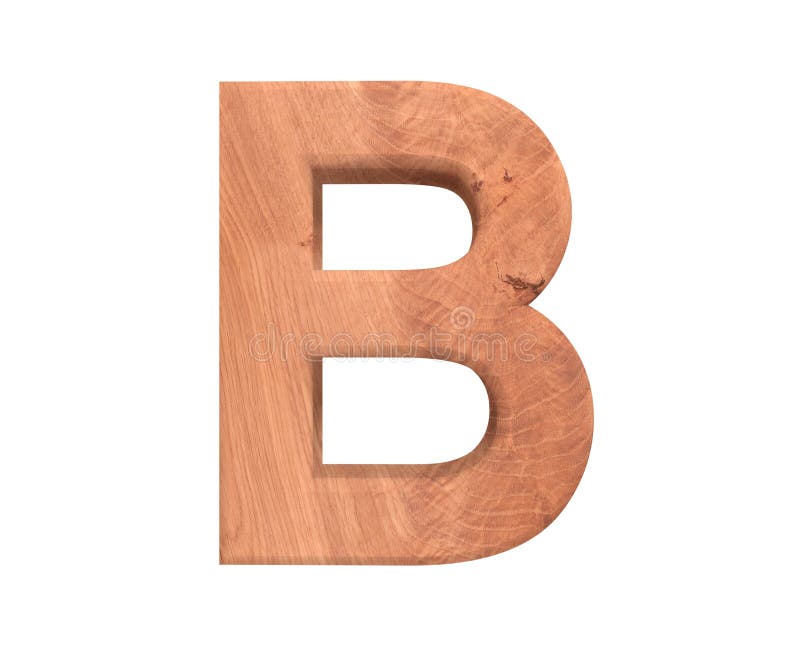 3D Decorative Wood Alphabet, Capital Letter B. Stock Image - Image of ...