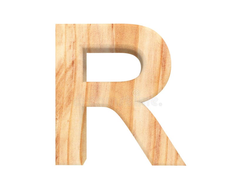 3D Decorative Wood Alphabet, Capital Letter R. Stock Photo - Image of ...