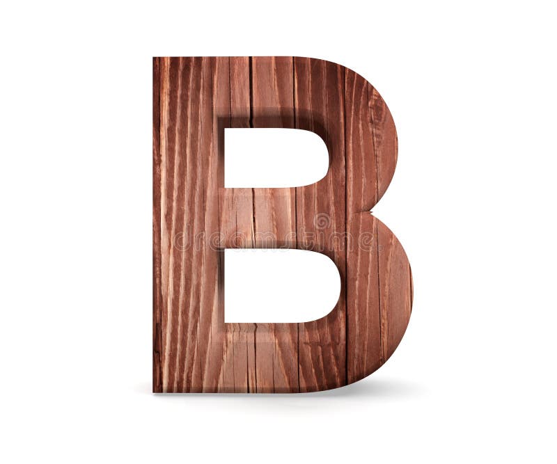 3D Decorative Wooden Alphabet, Capital Letter B. Stock Image - Image of ...