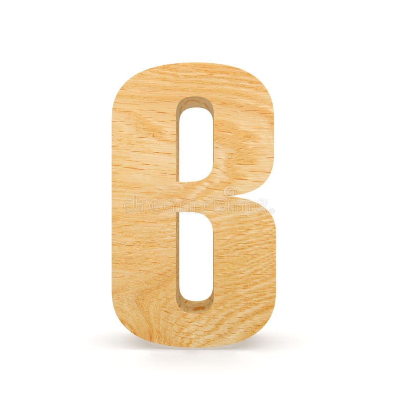 3D Decorative Wooden Alphabet, Capital Letter B. Stock Illustration ...
