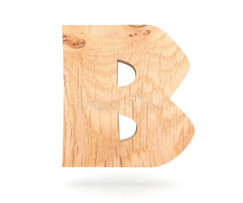 3D Decorative Wooden Alphabet, Capital Letter B. Stock Illustration ...