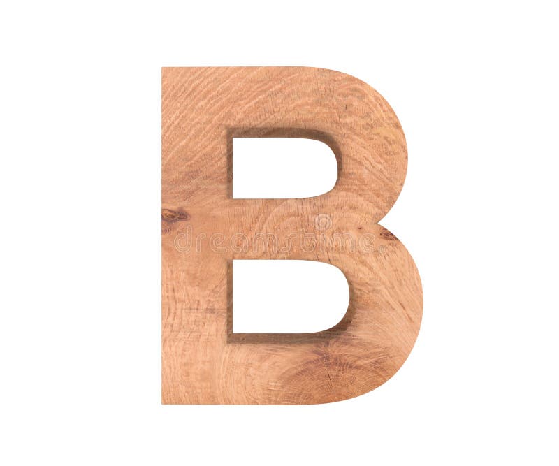 3D Decorative Wooden Alphabet, Capital Letter B. Stock Image - Image of ...