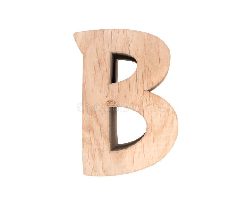 3D Decorative Wooden Alphabet, Capital Letter B. Stock Photo - Image of ...