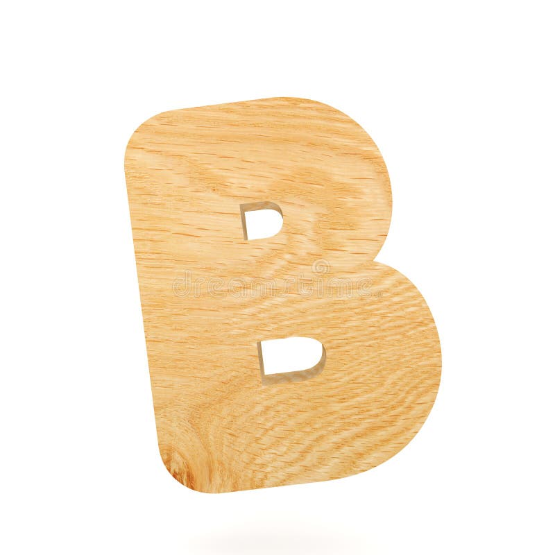 3D Decorative Wooden Alphabet, Capital Letter B. Stock Photo - Image of ...