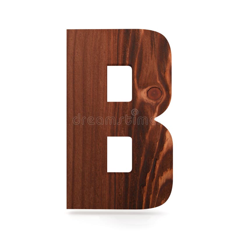 3D Decorative Wooden Alphabet, Capital Letter B. Stock Image - Image of ...