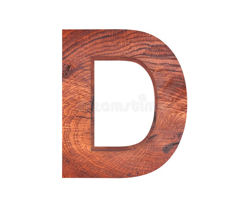 3D Decorative Wooden Alphabet, Capital Letter D. Stock Photo - Image of ...