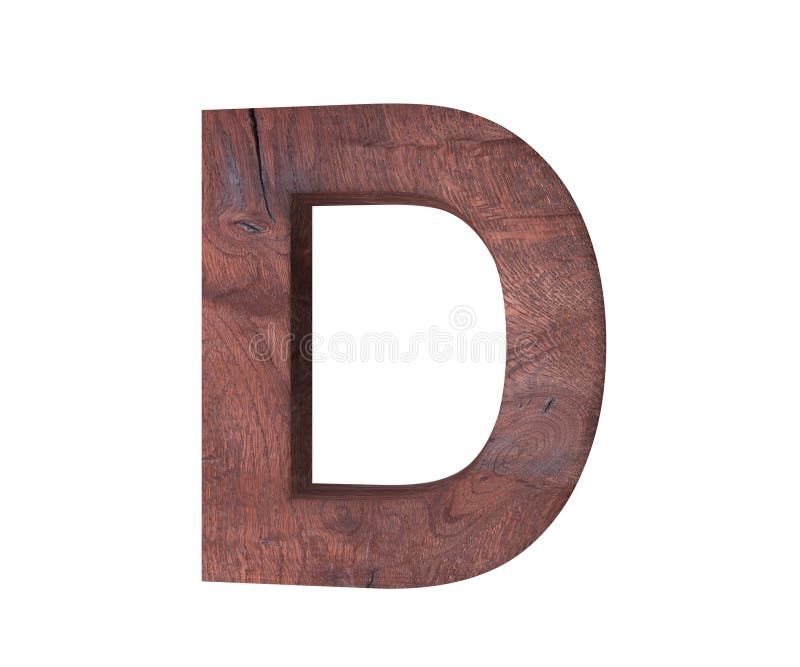 3D Decorative Wooden Alphabet, Capital Letter D. Stock Photo - Image of ...