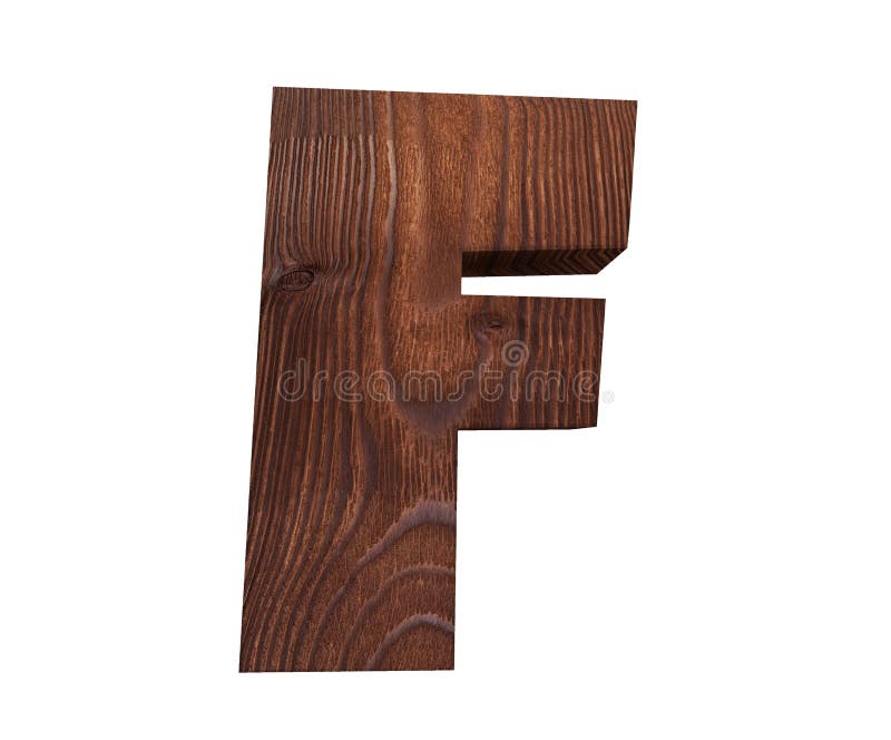 3D Decorative Wooden Alphabet, Capital Letter F. Stock Photo - Image of ...