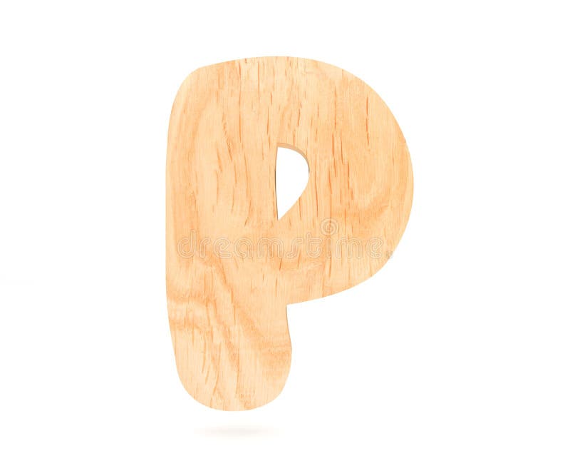 3D Decorative Wooden Alphabet, Capital Letter P. Stock Illustration ...