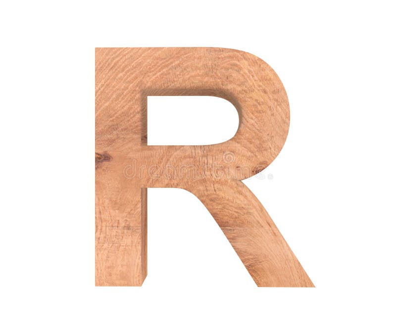 3D Decorative Wooden Alphabet, Capital Letter R. Stock Image - Image of ...