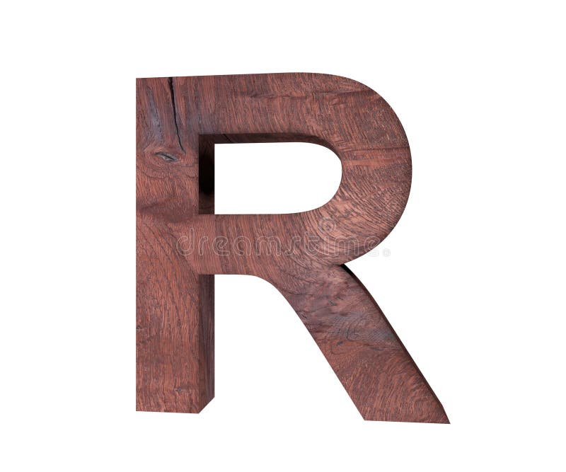 3D Decorative Wooden Alphabet, Capital Letter R. Stock Image - Image of ...