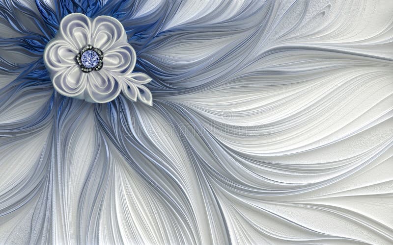 3d dekoracji tapetowego Abstrakcjonistycznego fractal fantastyczny kwiat