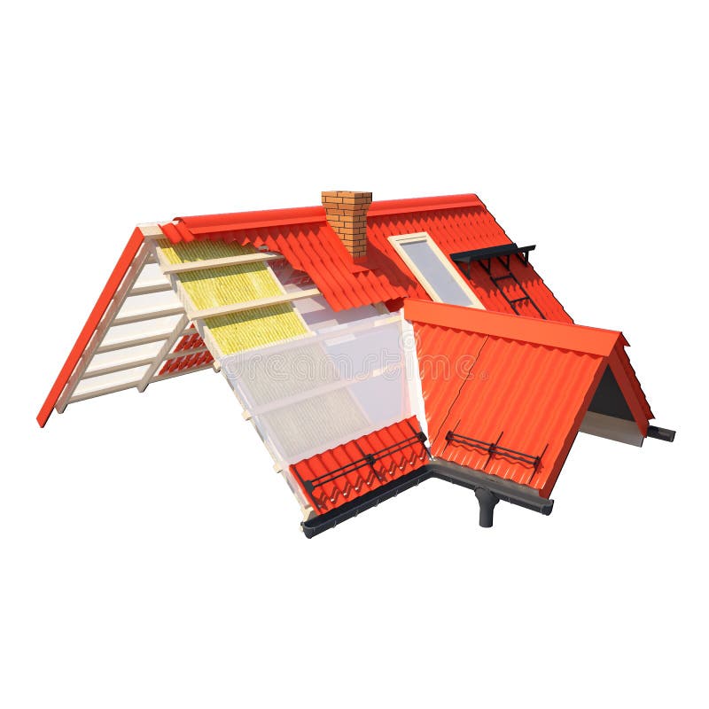 3d design of roofs vector illustration