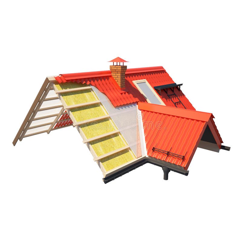 3d design of roofs royalty free illustration