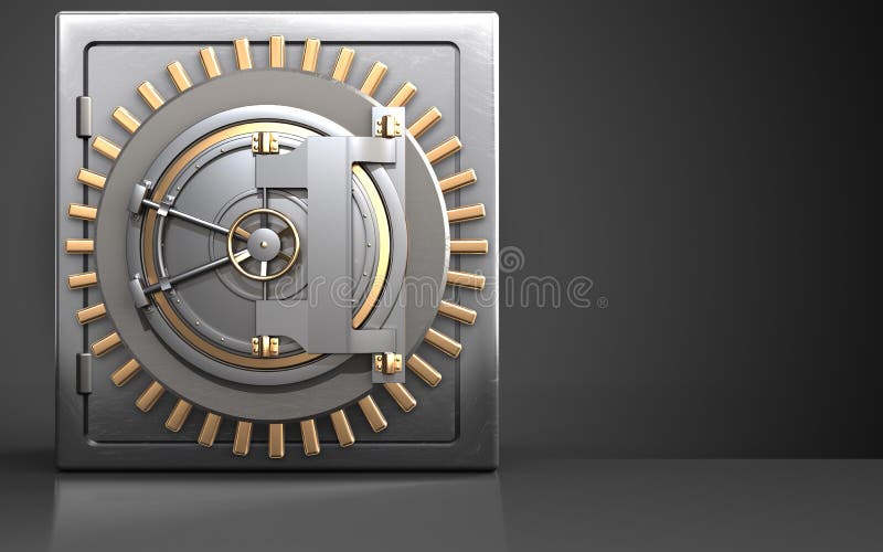 3D metalen kluisdeur stock illustratie