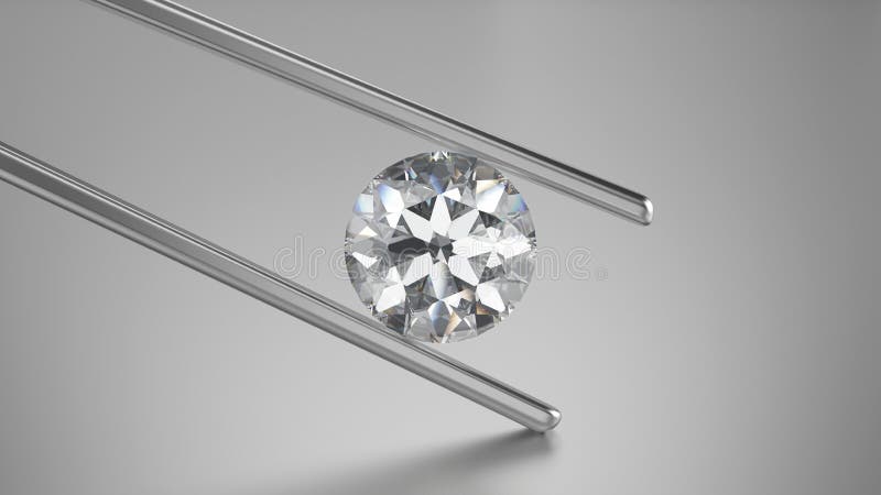 3D diamant van de illustratieclose-up in pincet royalty-vrije illustratie 3D diamant van de illustratieclose-up in pincet royalty-vrije illustratie