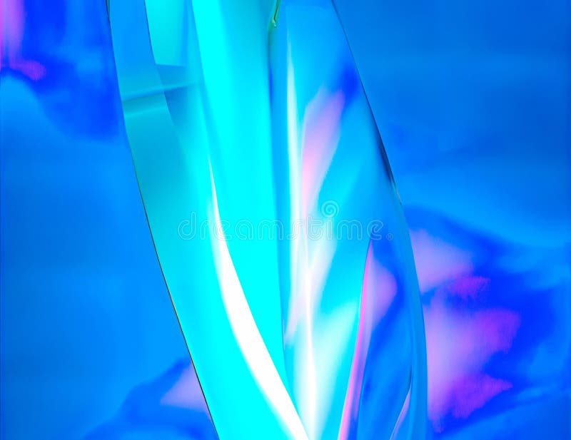 3D Digital Art of a Blue Colored Glass on Blue Background Stock