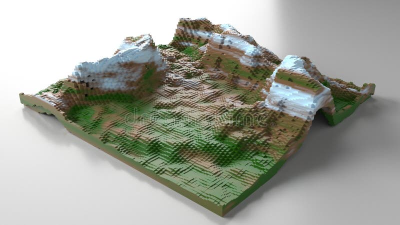 3D digital landscape stock illustration