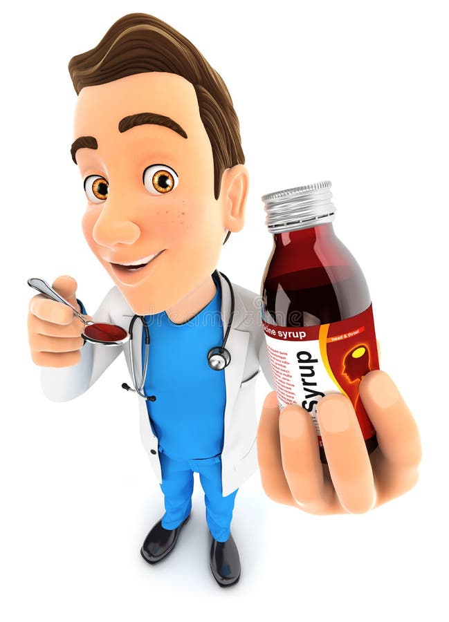 3d Doctor Holding Water Bottle Stock Illustration - Illustration of ...