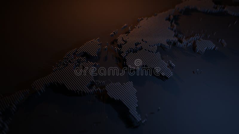 3D dotted world map with modern digital globe design and futuristic abstract style stock image