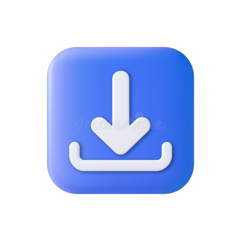 3D-Download-Symbol isoliert auf weißem Hintergrund. großartiges Design für jeden Zweck. Markierungssymbol. Web-Design 3D-Darstellung. Vektorgrafik