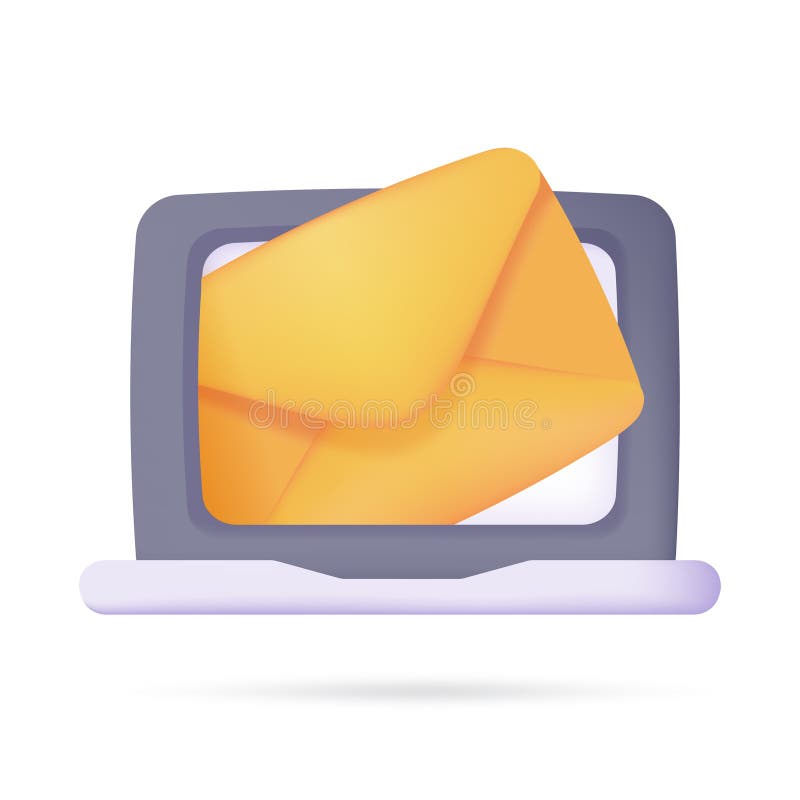 Salt de e-mail 3d din conceptul de mesagerie pe internet pe ecran pentru alerte de știri vector illustration