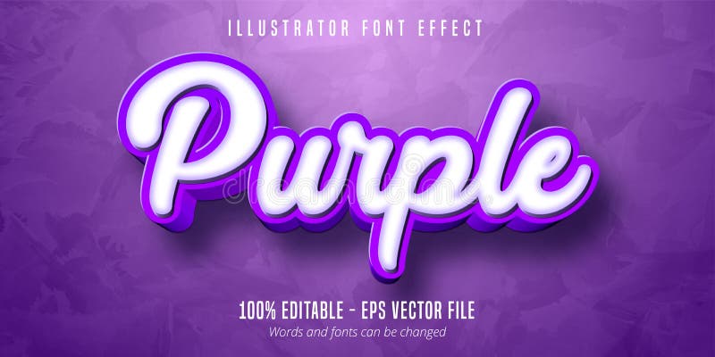 3d efekt tekstu edytowalnego w kolorze purpurowym