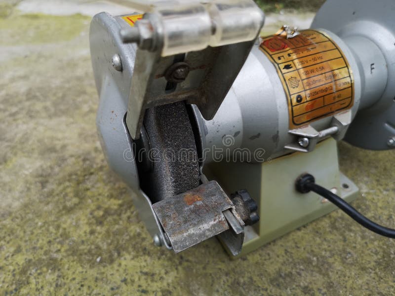 3d electrical grinding machine, bench grinder on white background