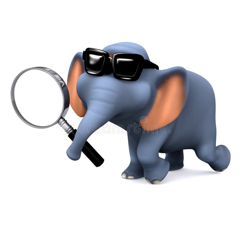 3d Elephant searching stock illustration. Illustration of trunk - 39258142