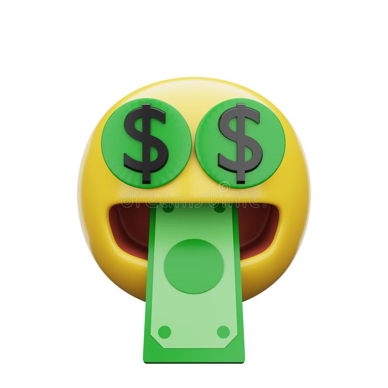 3d emoji MoneyMouth Face stock illustration. Illustration of cute 247822179