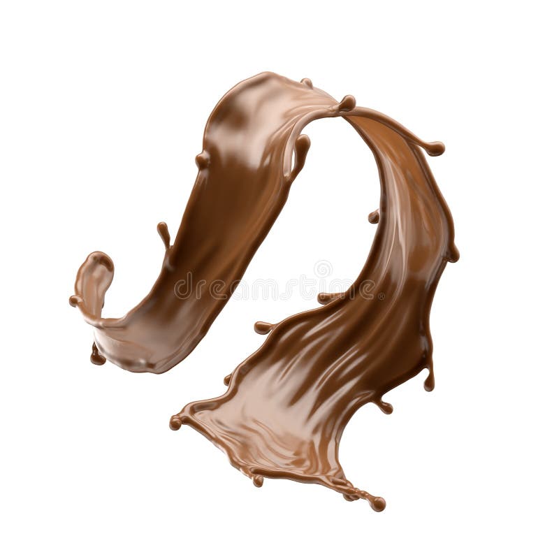 3d face ciocolata splascacao băutură sau cafea stropitoare ingredient de fierbere. băutură brună. clip grafic cu lichid, cu formă vector illustration
