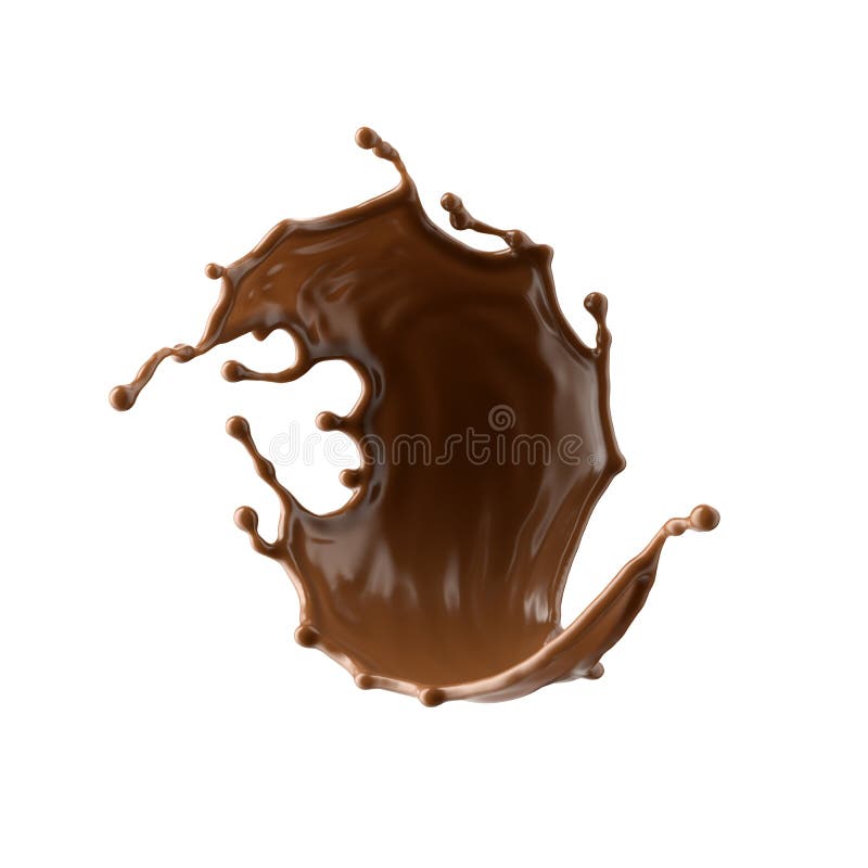 3d face ciocolata splascacao băutură sau cafea stropitoare ingredient de fierbere. undă lichidă abstractă. pictură brună pentru bă stock illustration