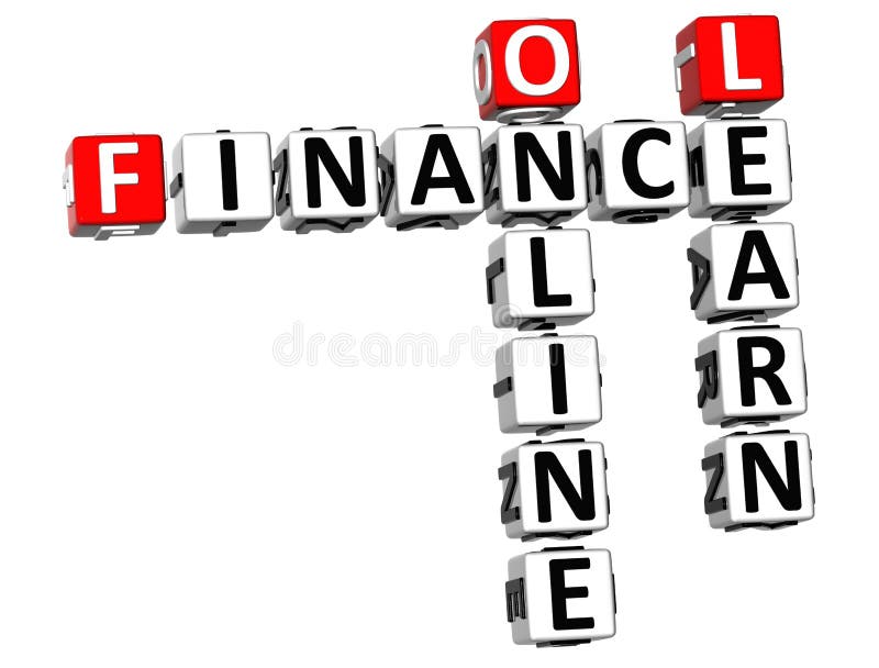 3D Finance Oline Learn Crossword on white background. 3D Finance Oline Learn Crossword on white background