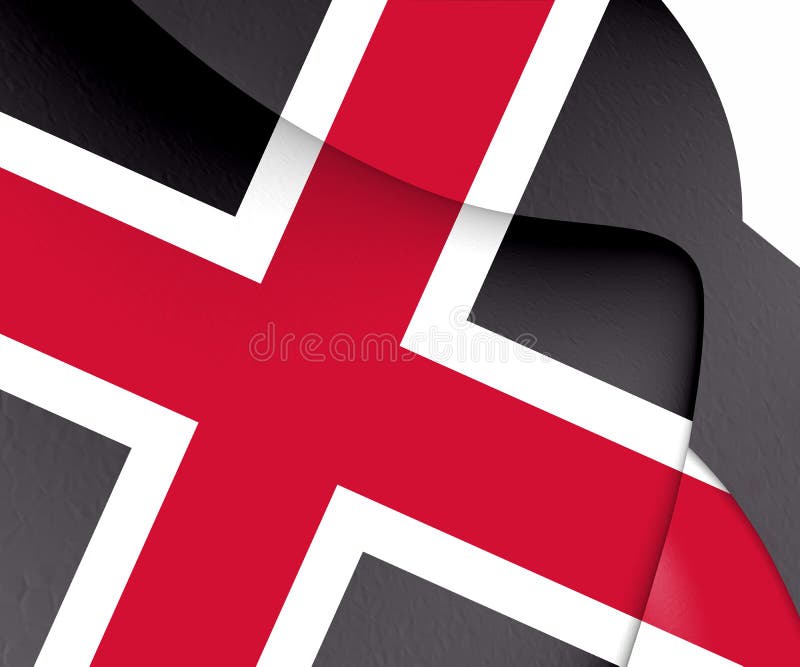 3D Flag of Durham, England. Stock Illustration Illustration of close