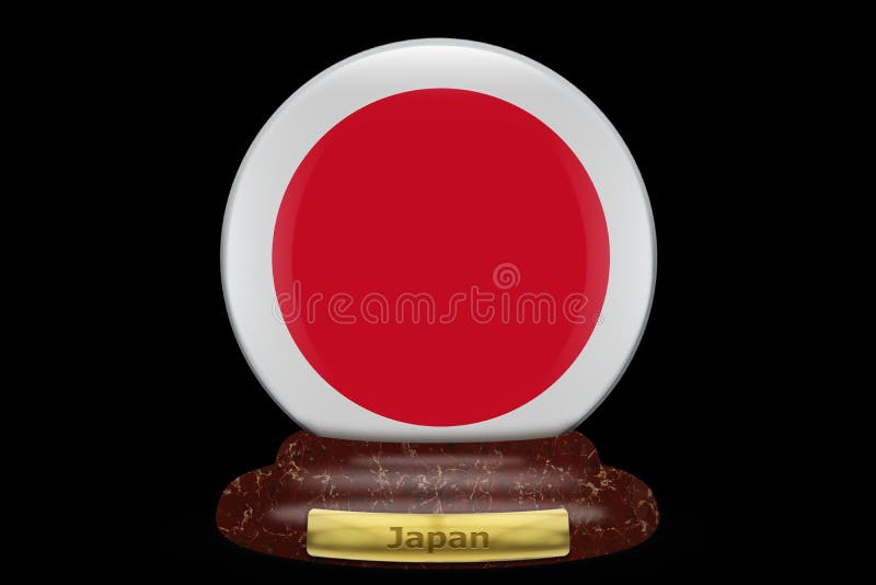 3D Flag of Japan on Snow Globe Stock Image Image of retro, bronze 219176579