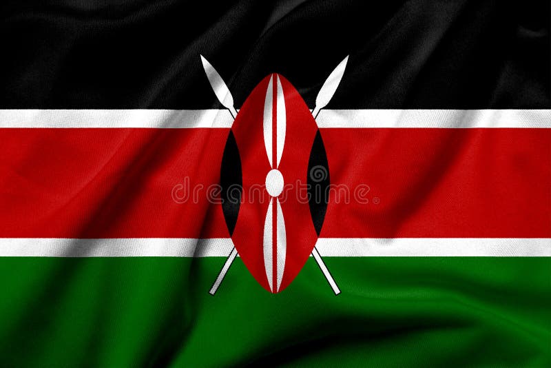 3D Flag of Kenya satin stock photo. Image of blowing 268451126
