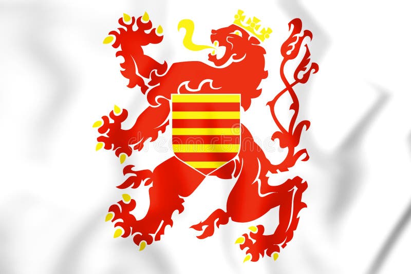 3D Flag of Limburg Province, Belgium. Stock Illustration - Illustration ...