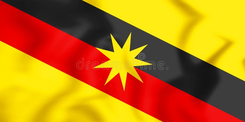 Flag of Sarawak, Malaysia. stock illustration. Illustration of symbol