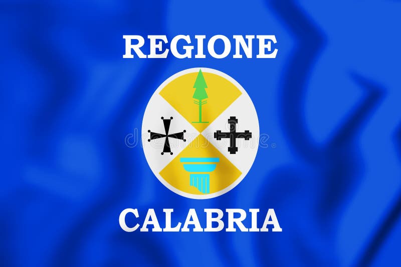 3D Flag of Calabria, Italy. 3D Illustration. 3D Flag of Calabria, Italy. 3D Illustration.