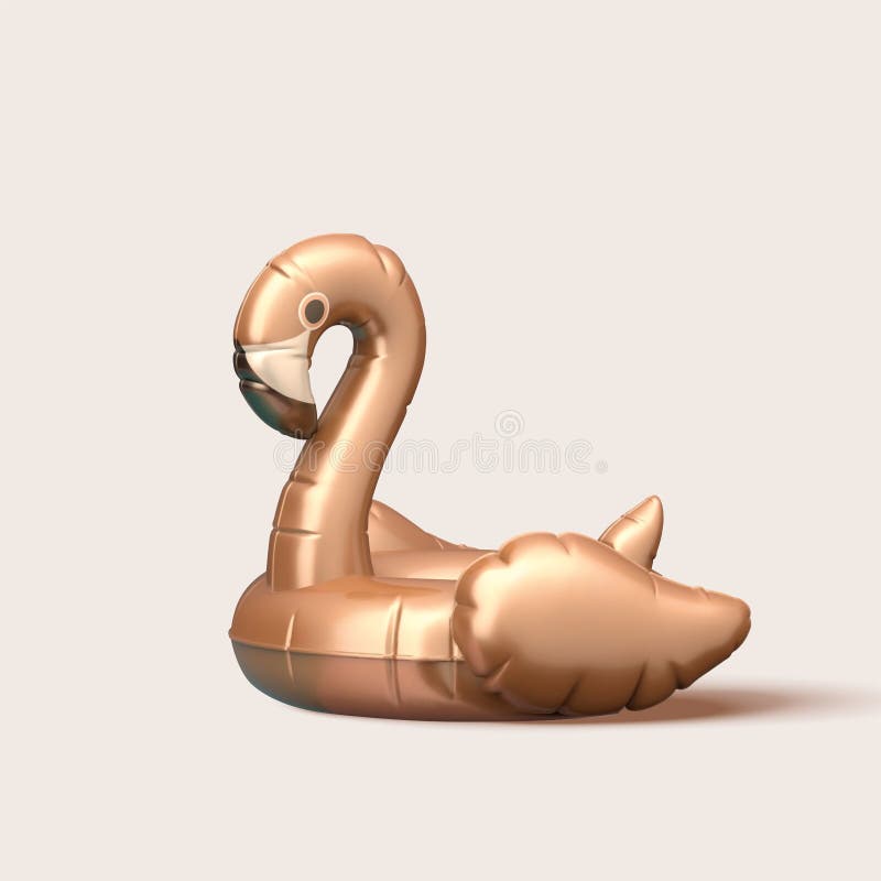 3D flamingo swim ring stock illustration